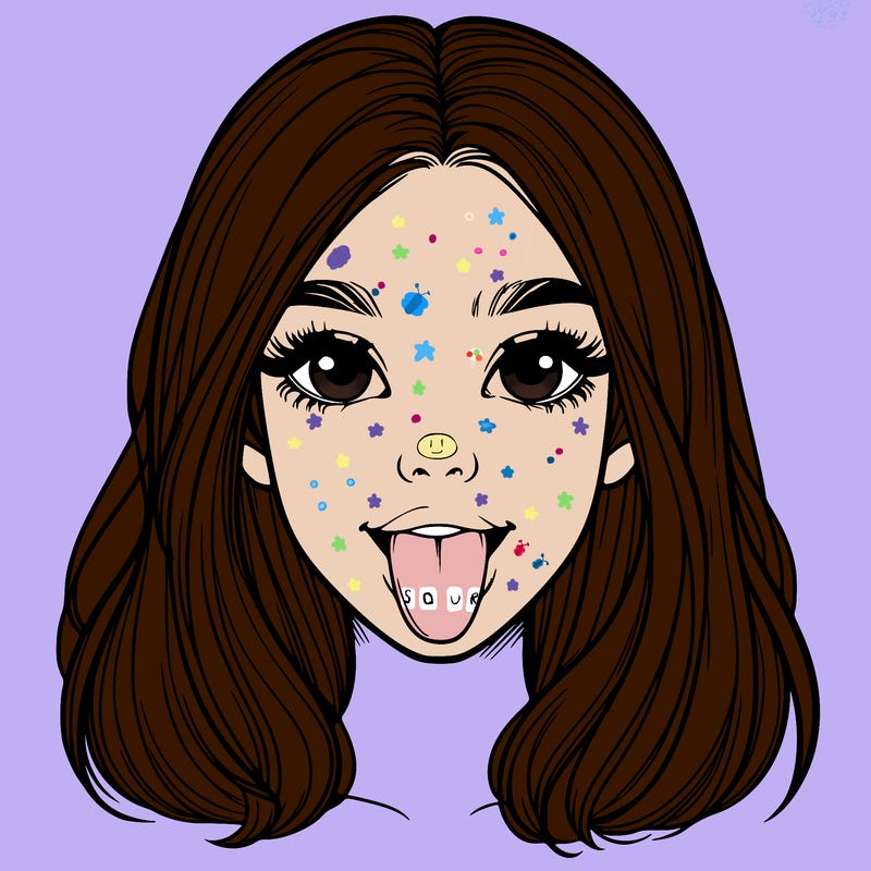 realistic girl with her tongue out