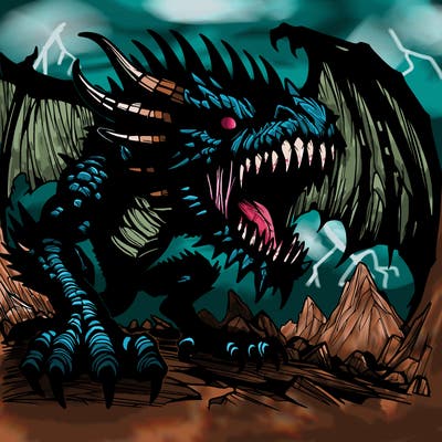 scary realistic dragon