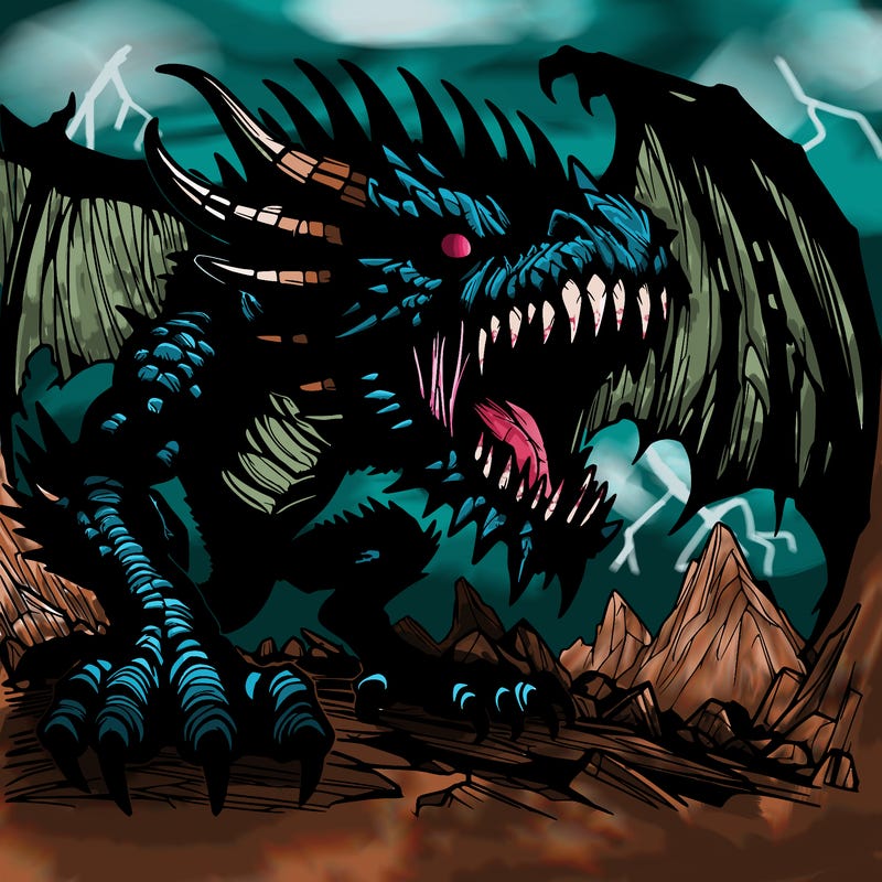 scary realistic dragon