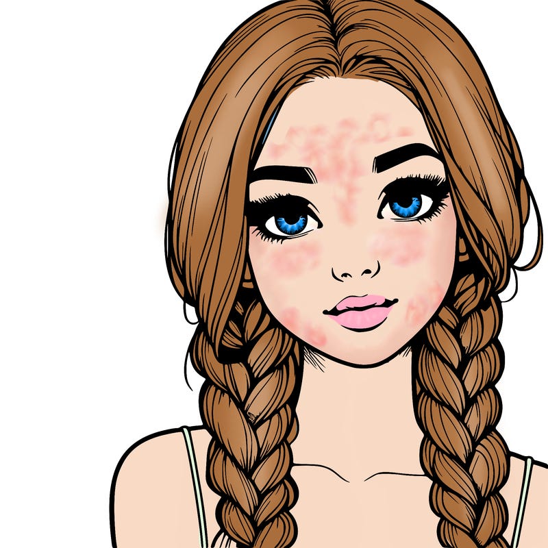 realistic girl with braids