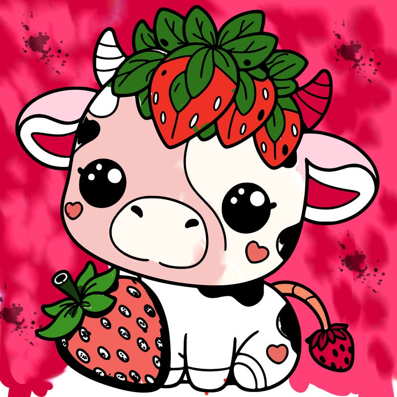 cute strawberry cow
