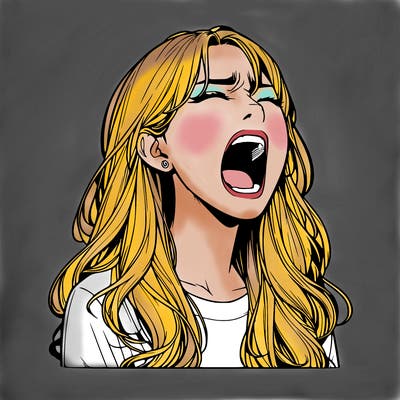 screaming realistic, girl
