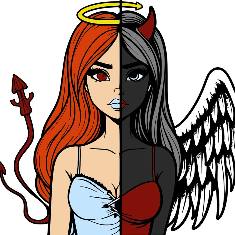 devil vs angel realistic girl