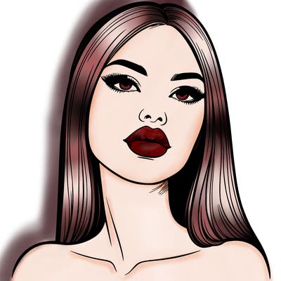 realistic woman with full lips