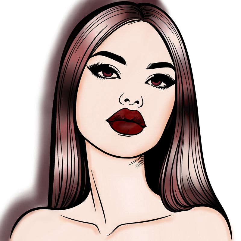 realistic woman with full lips