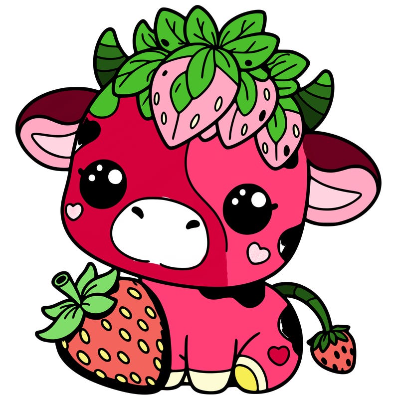 cute strawberry cow