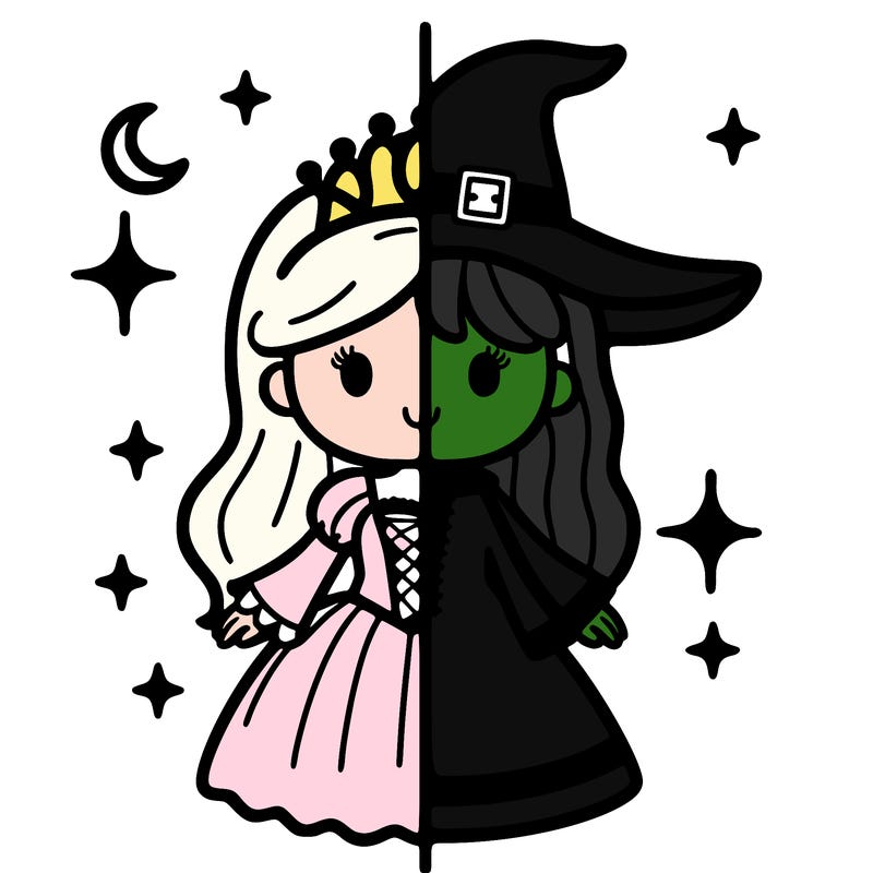 split princess and witch