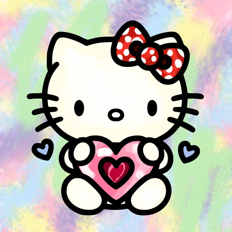 cute hello kitty with heart