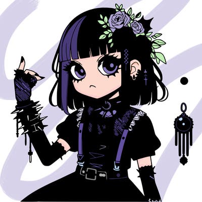 goth anime girl