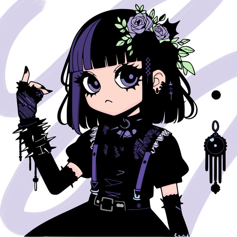 goth anime girl