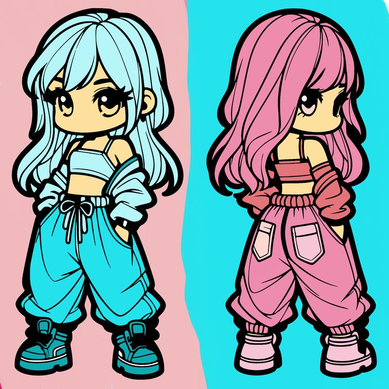 girl in crop top and baggy pants