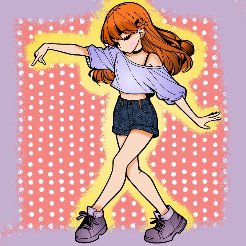 realistic girl danceing