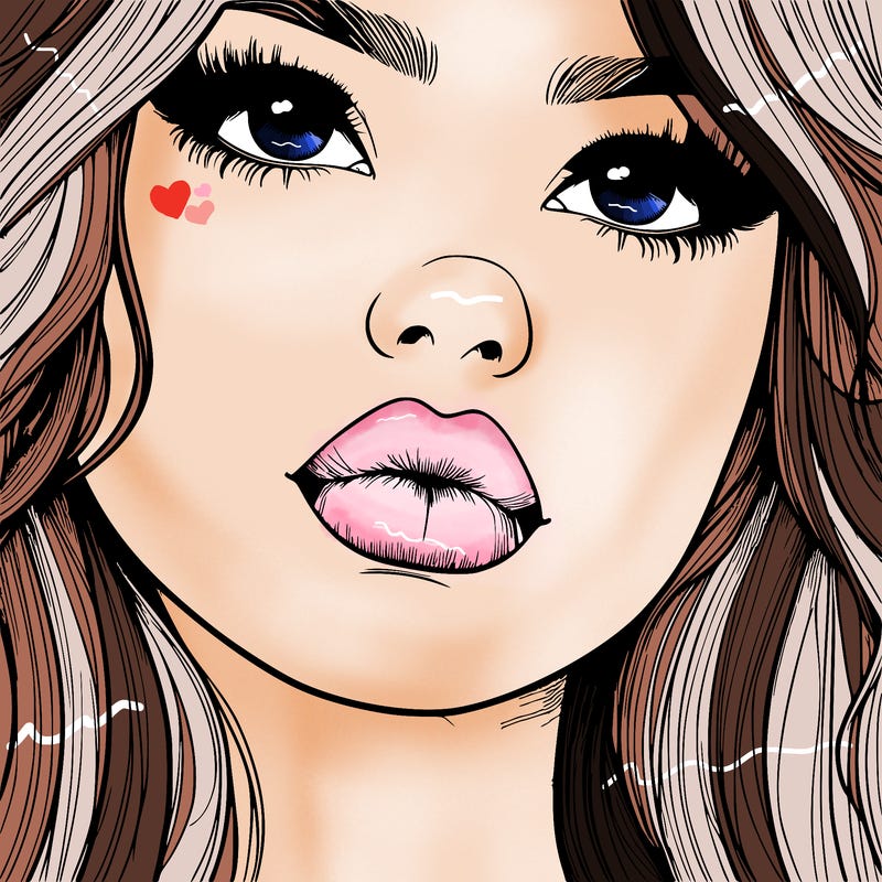 really realistic girl with lips