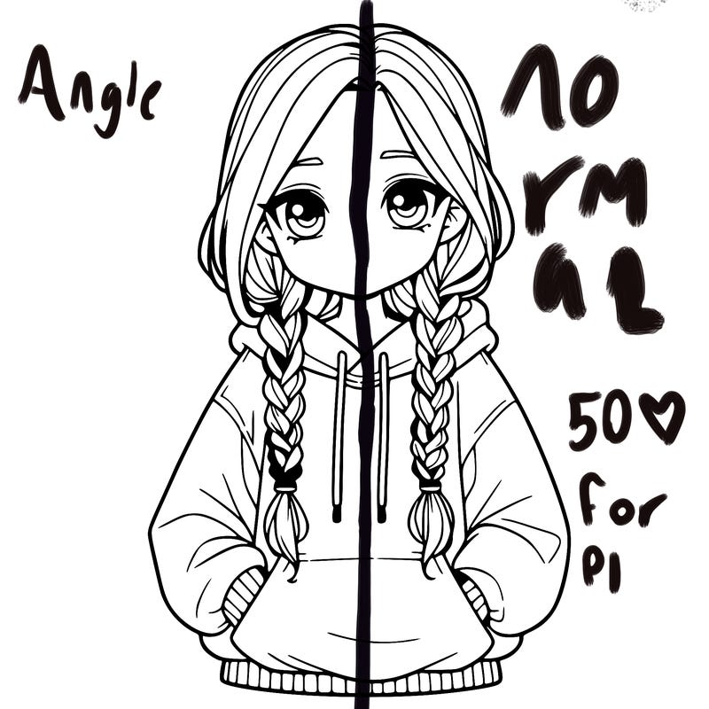 a realistic girl with a oversized hoodie and she has braids