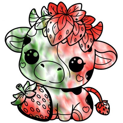 cute strawberry cow