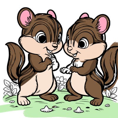 two tamias playing together while they stand up realistic