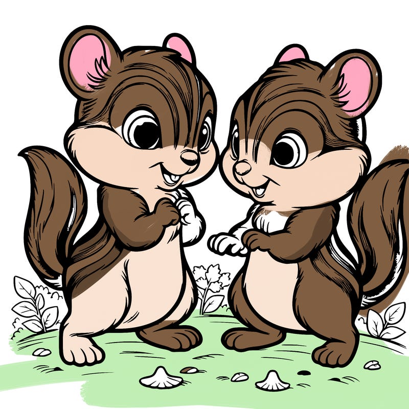 two tamias playing together while they stand up realistic