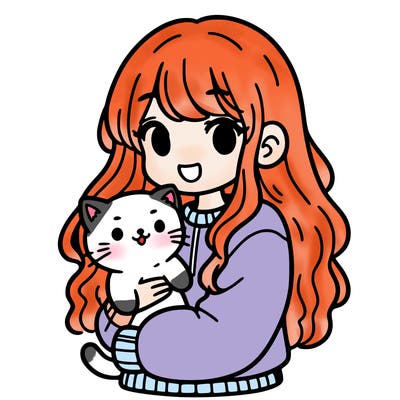 a girl holding a cat