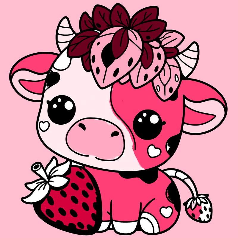 cute strawberry cow