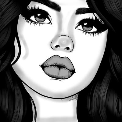 really realistic girl with lips