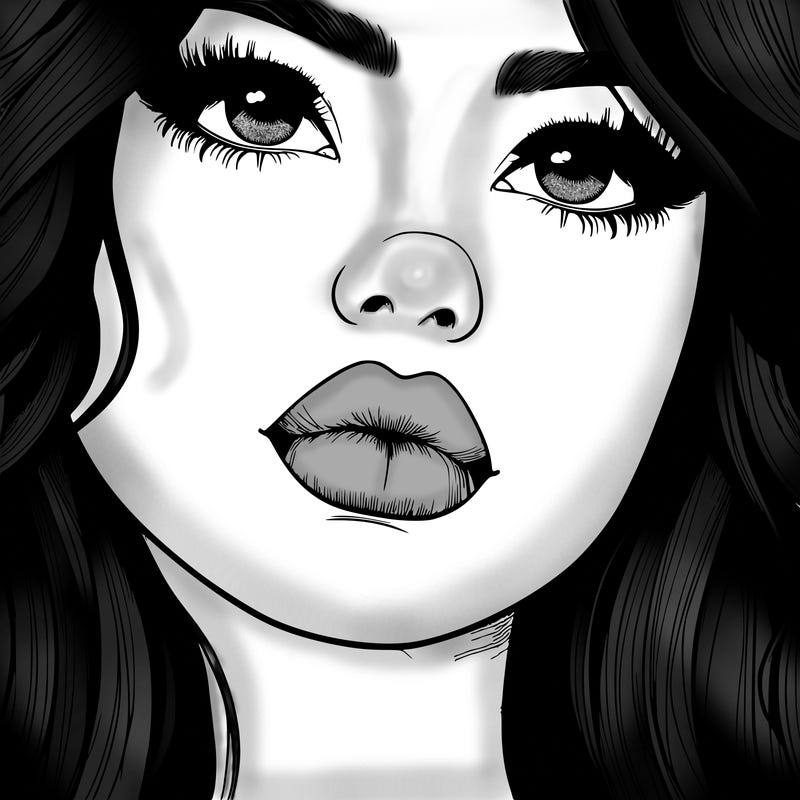 really realistic girl with lips
