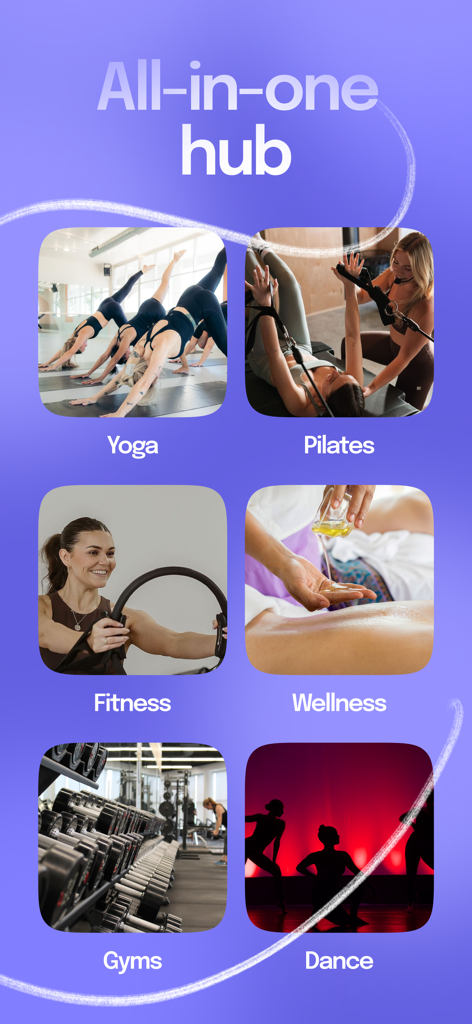 Momence all-in-one hub featuring yoga pilates fitness wellness gyms and dance categories.