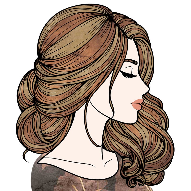 realistic woman's head & hair