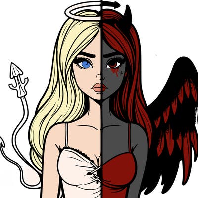 devil vs angel realistic girl