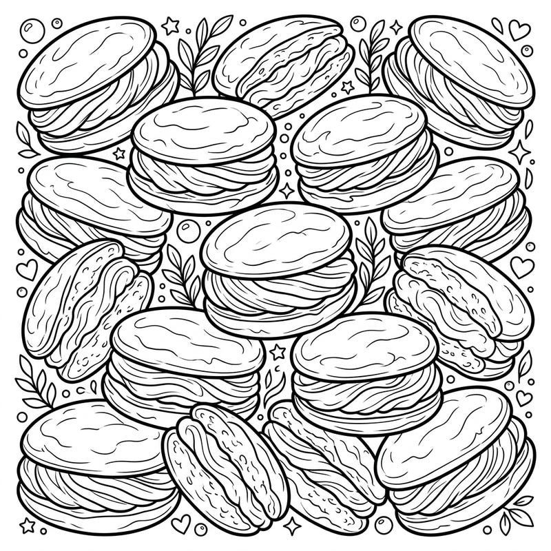 Dive into a delicious coloring adventure with this intricate Whoopie Pies design, specially crafted to captivate teen artists. Unleash your creativity as you bring these delightful dessert sandwiches to life with your favorite colors.