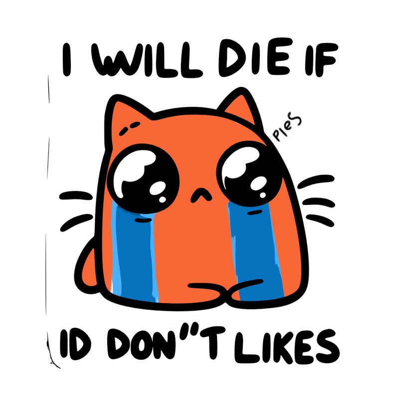 a cat that will die if we don’t get 10 likes