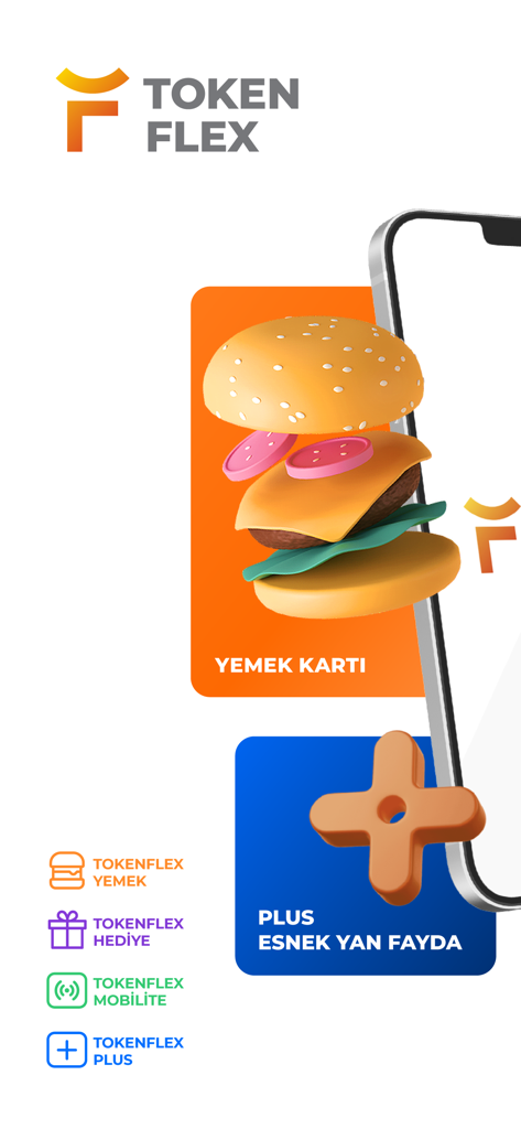 TokenFlex - TokenFlex mobile app interface showing meal card and flexible employee benefits features