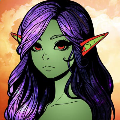 elf girl realistic dark fantasy