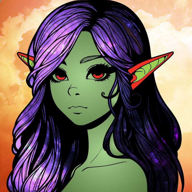 elf girl realistic dark fantasy