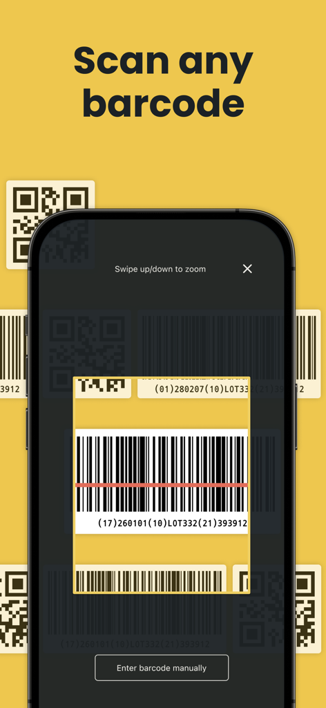 Barcode Scanner - Orca Scan - Orca Scan app interface showing a barcode being scanned on a smartphone