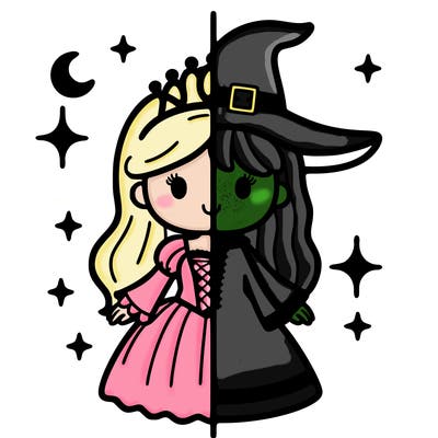 split princess and witch