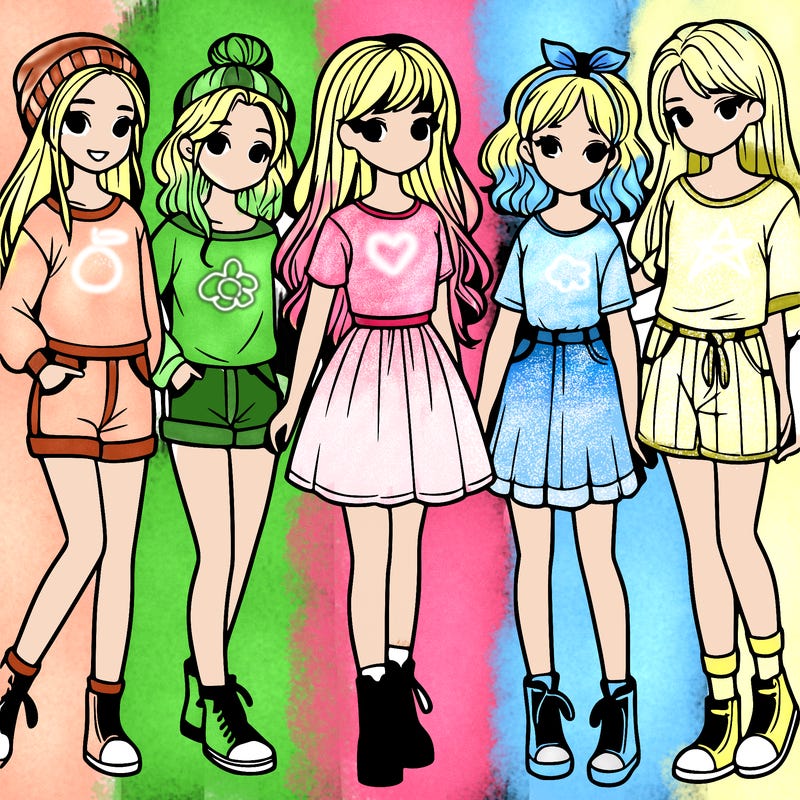 a group of five girls