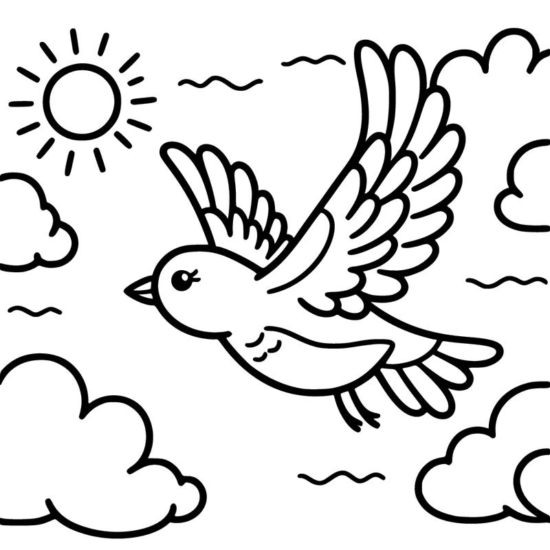 bird flying high in the sky