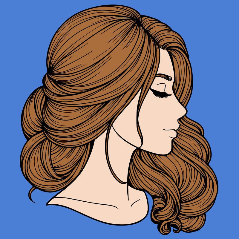 realistic woman's head & hair