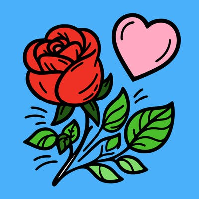rose and heart