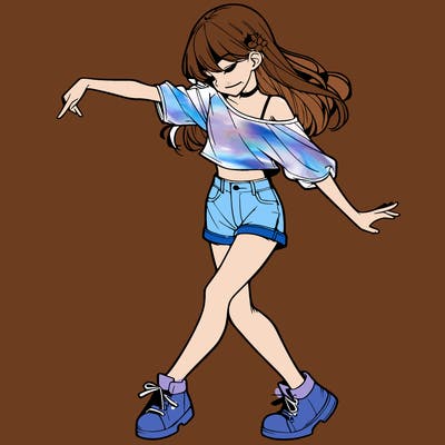 realistic girl danceing
