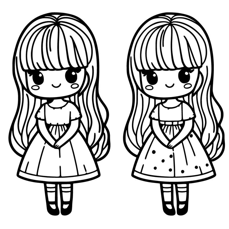 girl in a dress with bangs and long hair
