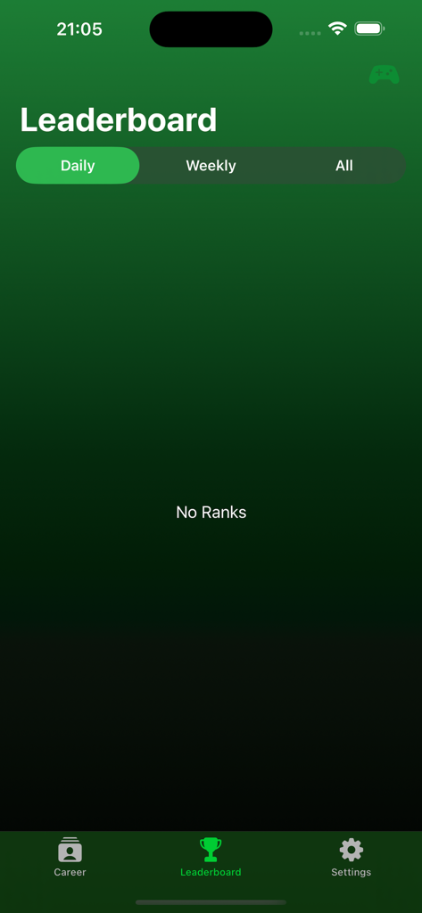 Mini Landlord - Watch Game - Mini Landlord game leaderboard interface showing daily weekly and all time rankings