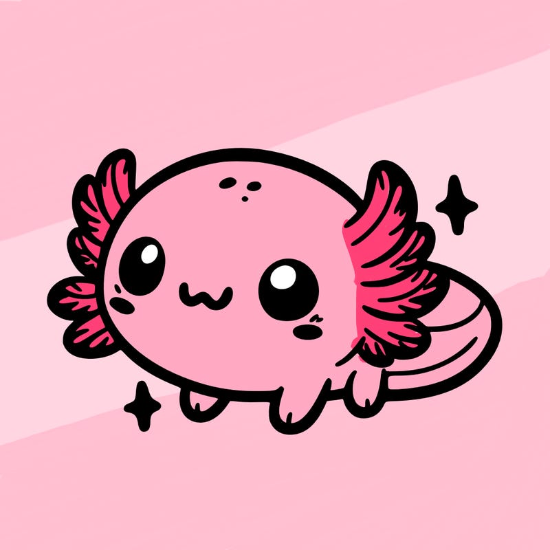 cute easy baby axolotl