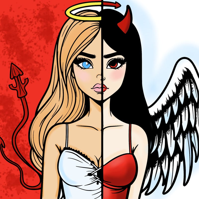 devil vs angel realistic girl