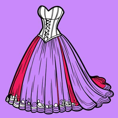 wedding dress-corset and a long and flowy skirt