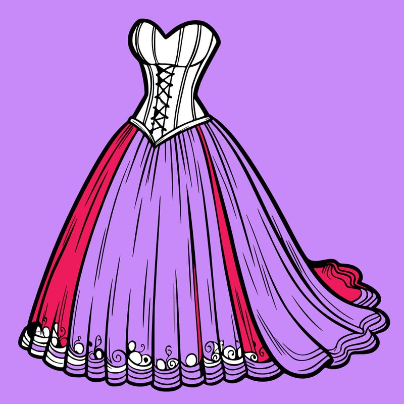 wedding dress-corset and a long and flowy skirt