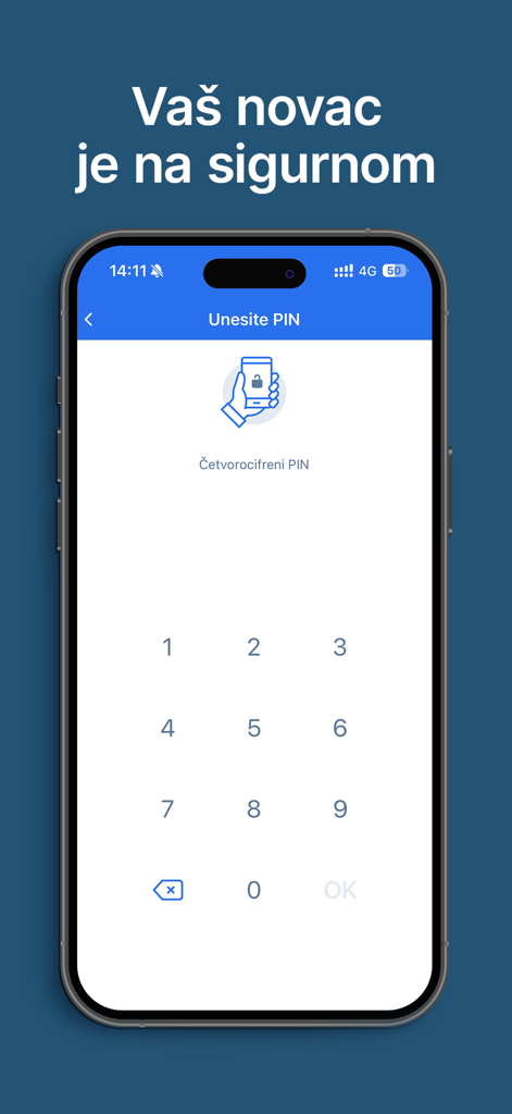 mBanking Erste Banka Srbija - Secure PIN entry screen for the mBanking Erste Banka Srbija mobile application