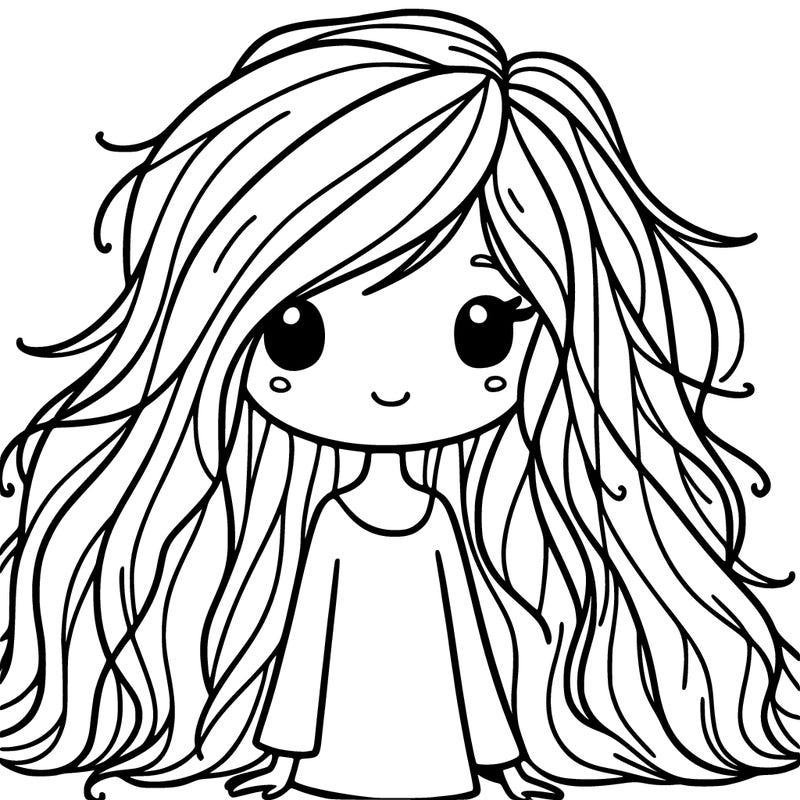 girl with long messy hair