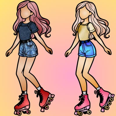 a girl in roller skates