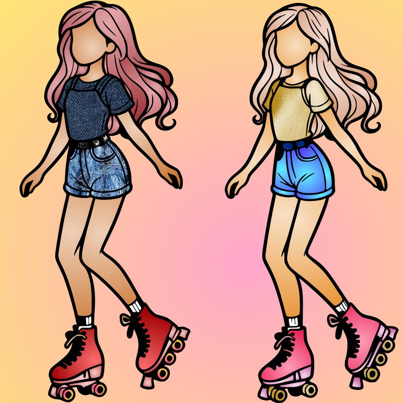 a girl in roller skates
